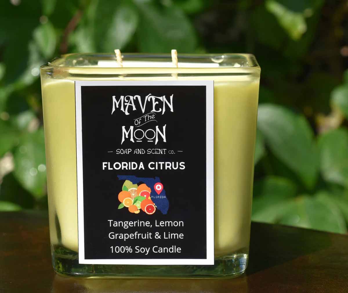 Citrus-scented candle in Florida