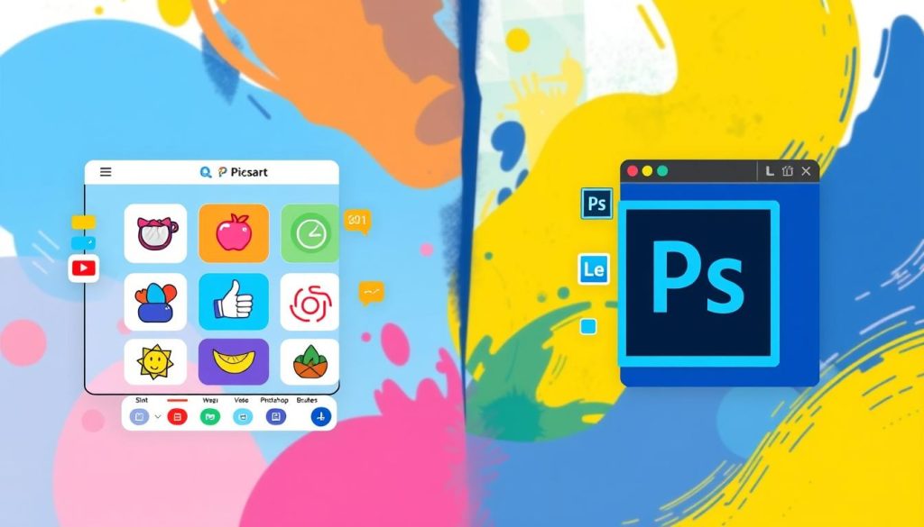 Picsart vs Photoshop creative tools comparison
