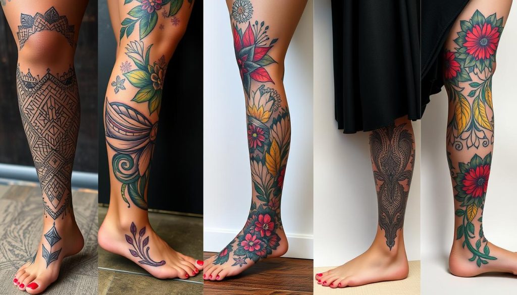 unique leg tattoos